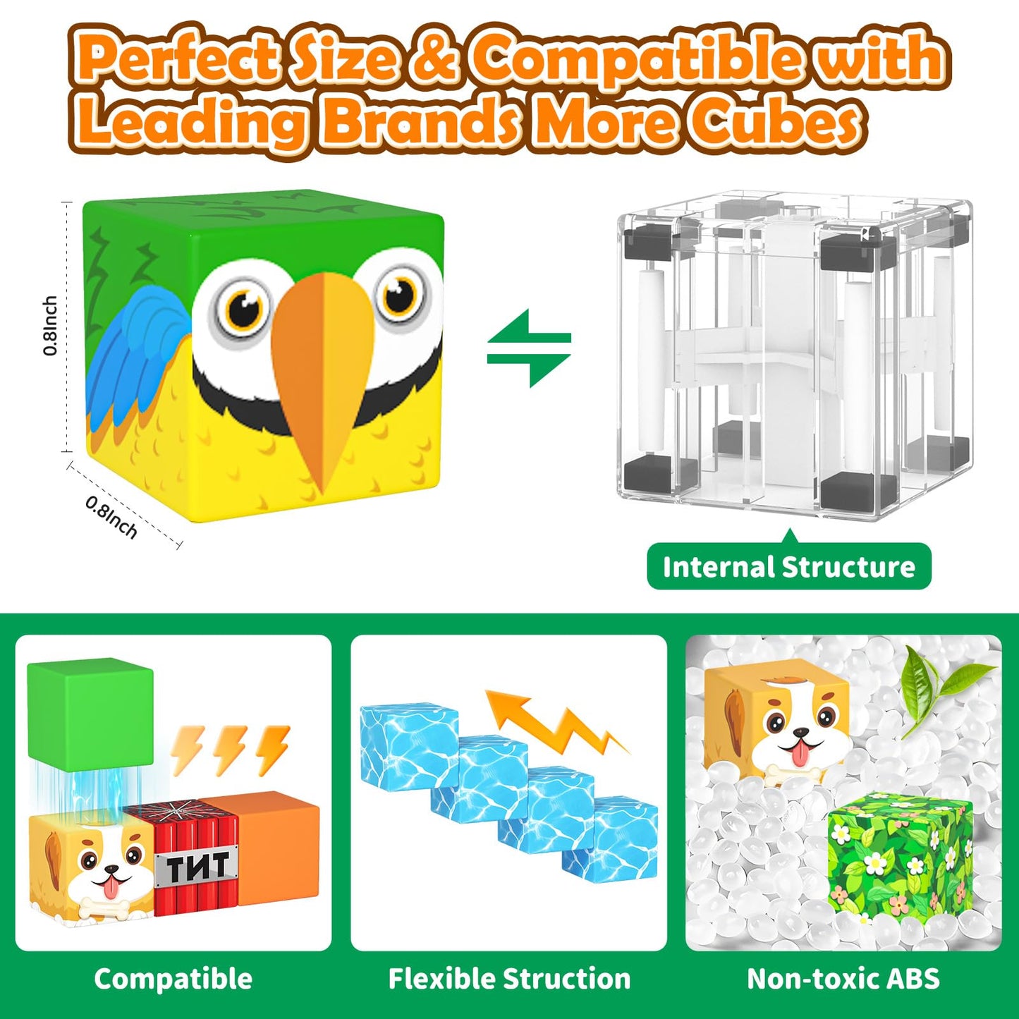 Magnetic Blocks with Forest Animals Toys, Build Mine Magnet World Set, Magnetic Tiles Building for Boys & Girls Age 4-8 5-7, STEM Montessori Sensory Toys for 3+ Toddlers Kids Gifts