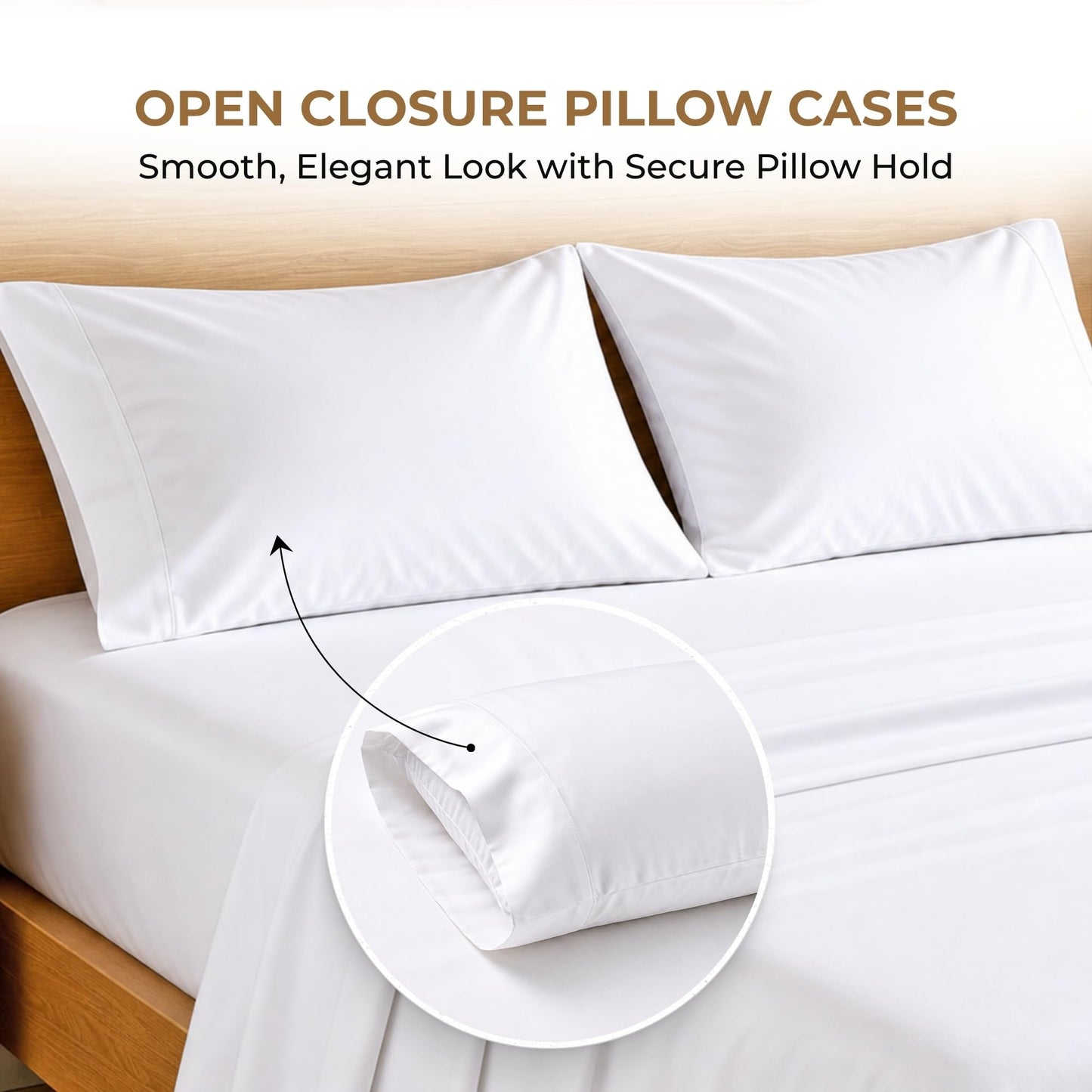 SGI bedding Queen Sheet Set – 100% Egyptian Cotton Sheets for Queen Size Bed, 600 Thread Count Sateen Weave, Cooling & Breathable, 15" Deep Pocket, Hotel Luxury Soft Bed Sheets Set, White