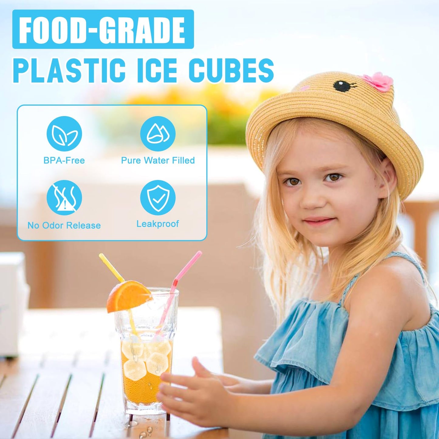 300 PCS Reusable Ice Cube for Drink, Refreezable Plastic ice Cubes Without Diluting BPA Free, Large Pack With Bag, Suitable for Whiskey Coffee Bars Ice Baths Camping, Instant Cooler Packs