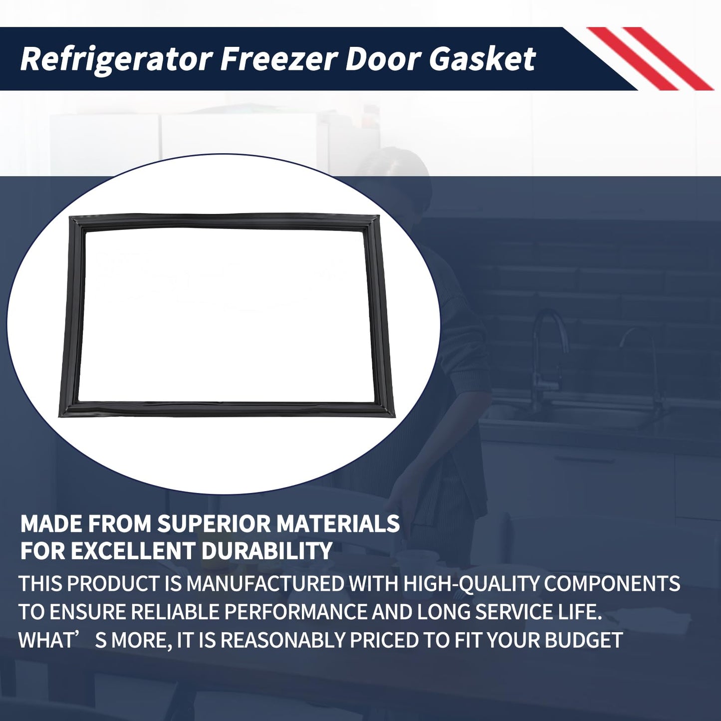 Promrmr WR14X27234 Refrigerator Freezer Door Gasket Compatible with GE Refrigerator Freezer Door Seal Replacement WR14X21235 WR14X21197 AP6041577 4468125