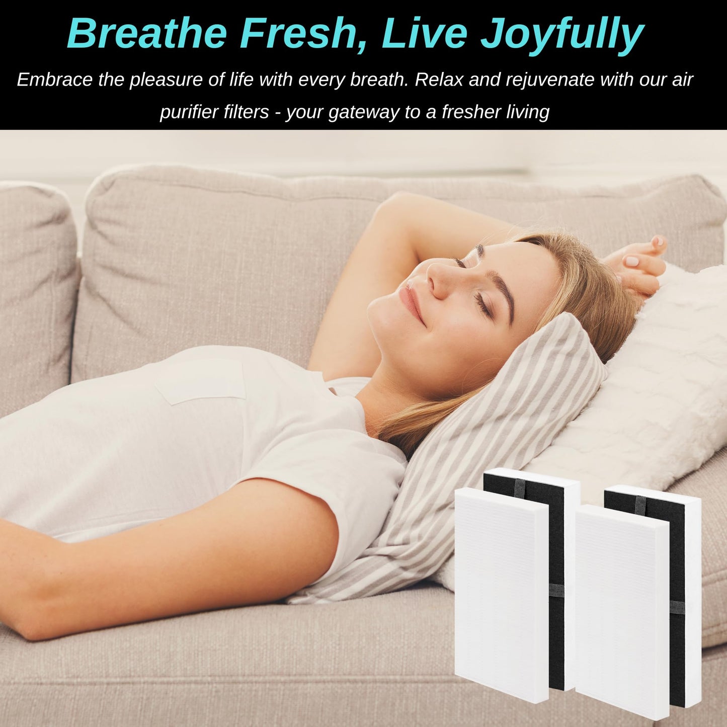 4-Pack HRF-G1/HRF-G2 True HEPA Replacement Filter (G) Compatible with Honeywell HPA-020(B) Tabletop, HPA-030(B), HPA-075(B), HPA-175(B) HEPA Tower & HPA-080(B), HPA-180(B) InSight Series Air Purifiers