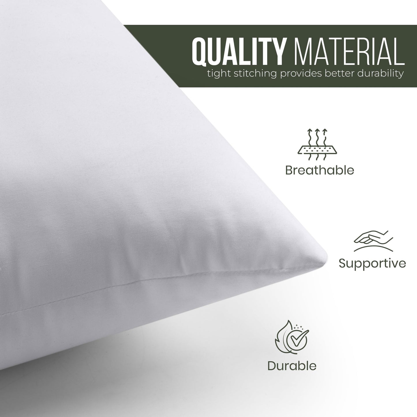 Utopia Bedding Throw Pillows (Set of 1, White) – 26 x 26 Inches Down Alternative Pillows for Bed, Sofa, and Couch - Fluffy Decorative Stuffer Pillow for Indoors & Outdoors