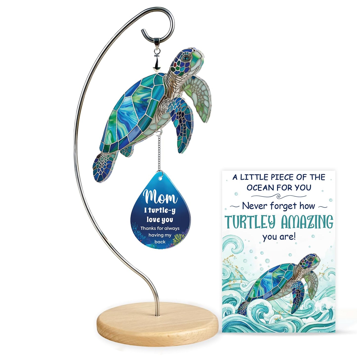 Gifts for Mom Mothers Day Birthday Gifts for Women - Mini Positive Turtle Gifts for New Bonus Step Mom Mama - I Love You Cute Stuff Things Stocking Stuffers for Moms - Turtle Desk Decor