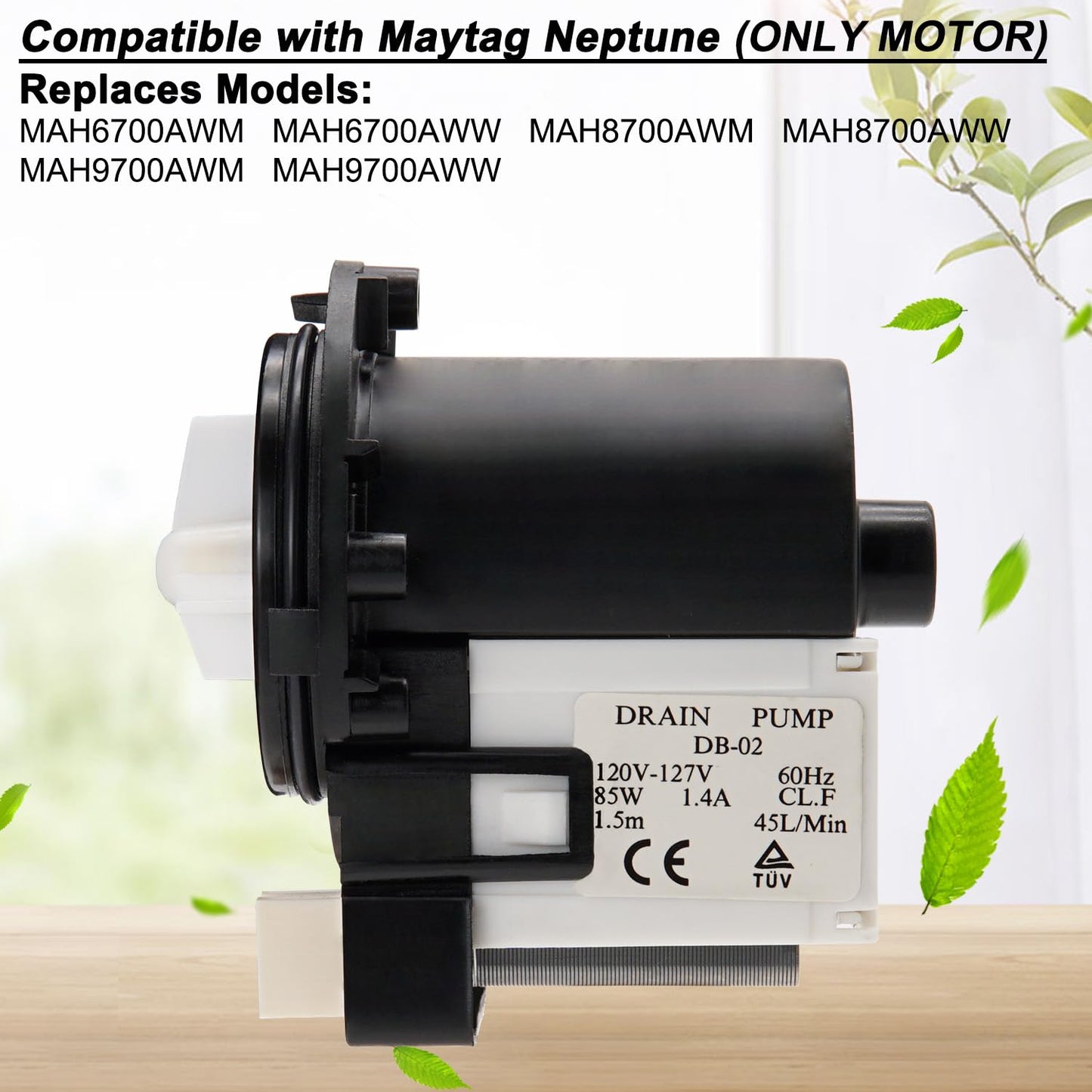 Washer Drain Pump by SupHomie - Compatible with Maytag Neptune MAH8700AWW MAH8700AWM MAH9700AWW MAH9700AWM MAH6700AWW MAH6700AWM