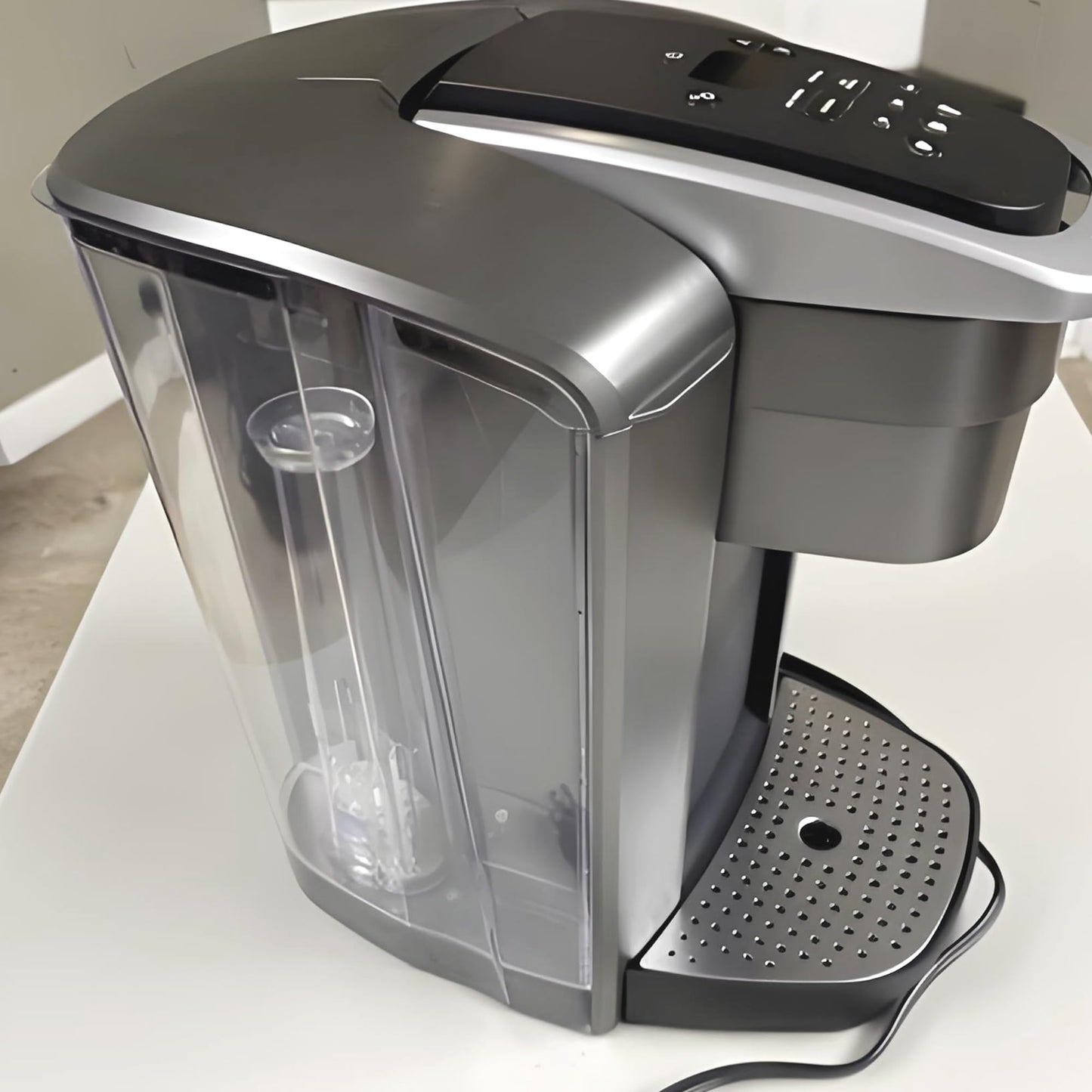 Replacement Water Reservoir + Filter Holder, Compatible with Keurig K-Elite K90 Coffeemaker, 75oz, Brushed Silver