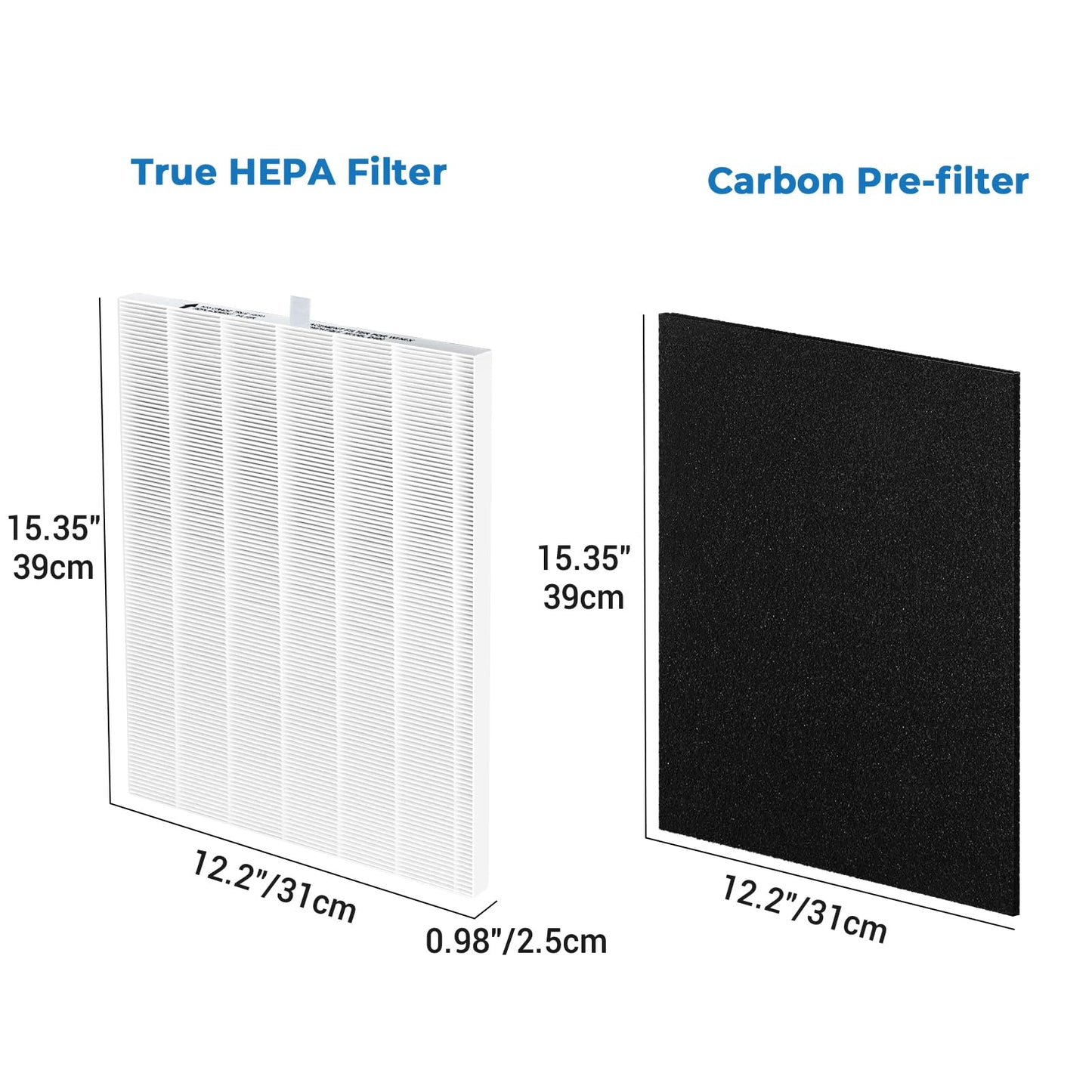 D360 Replacement Filter D3 Compatible with Winix D360 Air Purifier, Part Number 1712-0101-02, 2 Main Filter & 8 Activated Carbon Filters