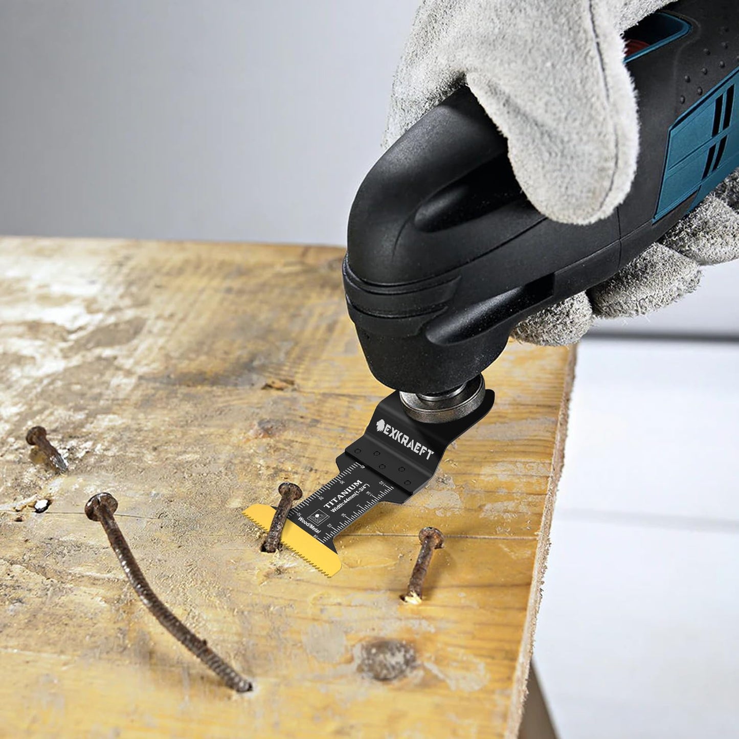 110 PCS Multitool Blades Oscillating Tool Blade, Universal Titanium Oscillating Saw Blades for Metal Nails, Wood and Plastic, Multi Tool Blades Kits Fit Dewalt Milwaukee Ryobi Rockwell Fein