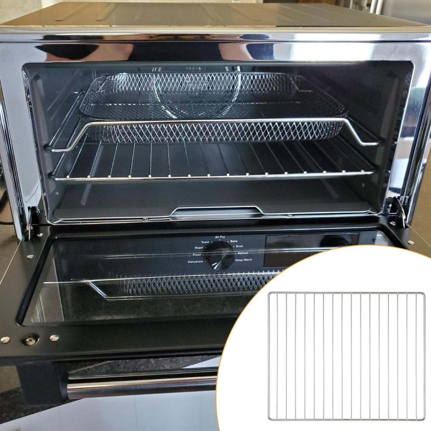 Allstare 304 Stainless Steel KCO124BM Oven Rack replacement Parts for KitchenAid Digital Air Fry Countertop Oven Accessories 14.1" x 12" KitchenAid Cooking Rack Toaster Oven Baking Wire Rack 1 Pack