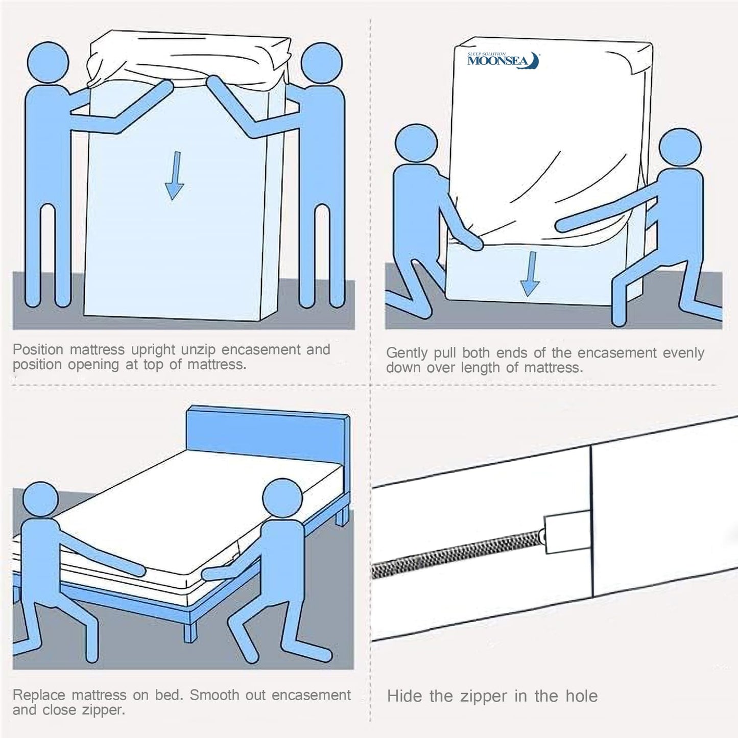 Zippered Mattress Protector 2 Pack with Ultra Soft Terry Surface, 6-Side Waterproof Mattress Encasement, Durable Zipper, Noiseless, for Standard Queen Size Mattress 60'' X 80''(10-14 in.H)