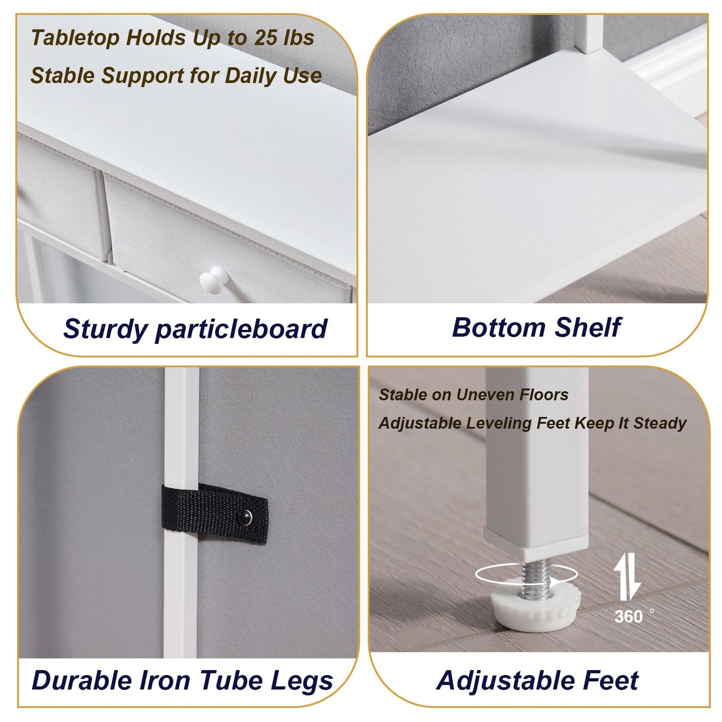 Small Entryway Table with Drawers & Storage Shelf High Tall Little Narrow Front Door Console Tables Skinny Slim Wall Table for Entry Hall Hallway Foyer, Thin Bedside Nightstand for Small Space Bedroom