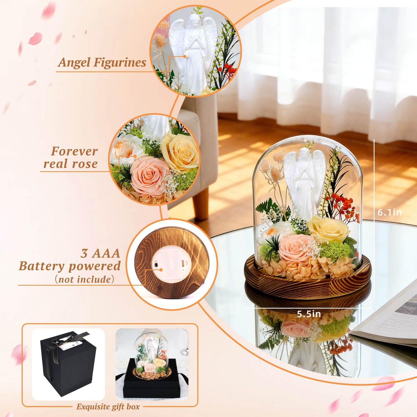 Harmolia Birthday Gifts for 40 50 60th Women Fresh Flowers for Delivery Forever Preserved Real Rose Anniversary for Mom Grandma Her Wife Sister Best Friend