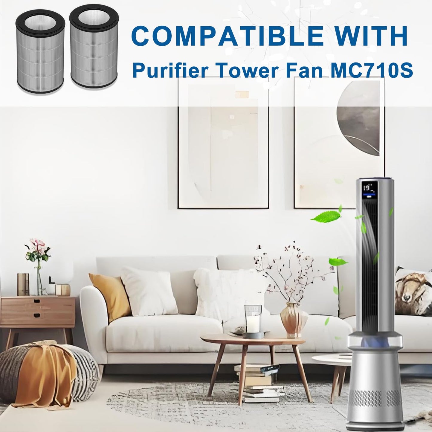 Slirceods MC710 Filter For Air Purifiers,Compatible with Dreo Air Purifier Tower Fan MC710S,Item model number: (DR-HPA019),DR-HTF010S,H13 Filter 2pack