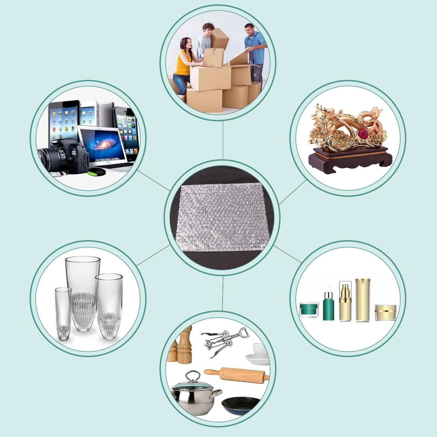 100 Pcs Bubble Pouches, 8''x10'' Bubble Bag for Packing, Which is Anti-Impact Come with Exquisite Sealing Label Storage Packing and Moving.