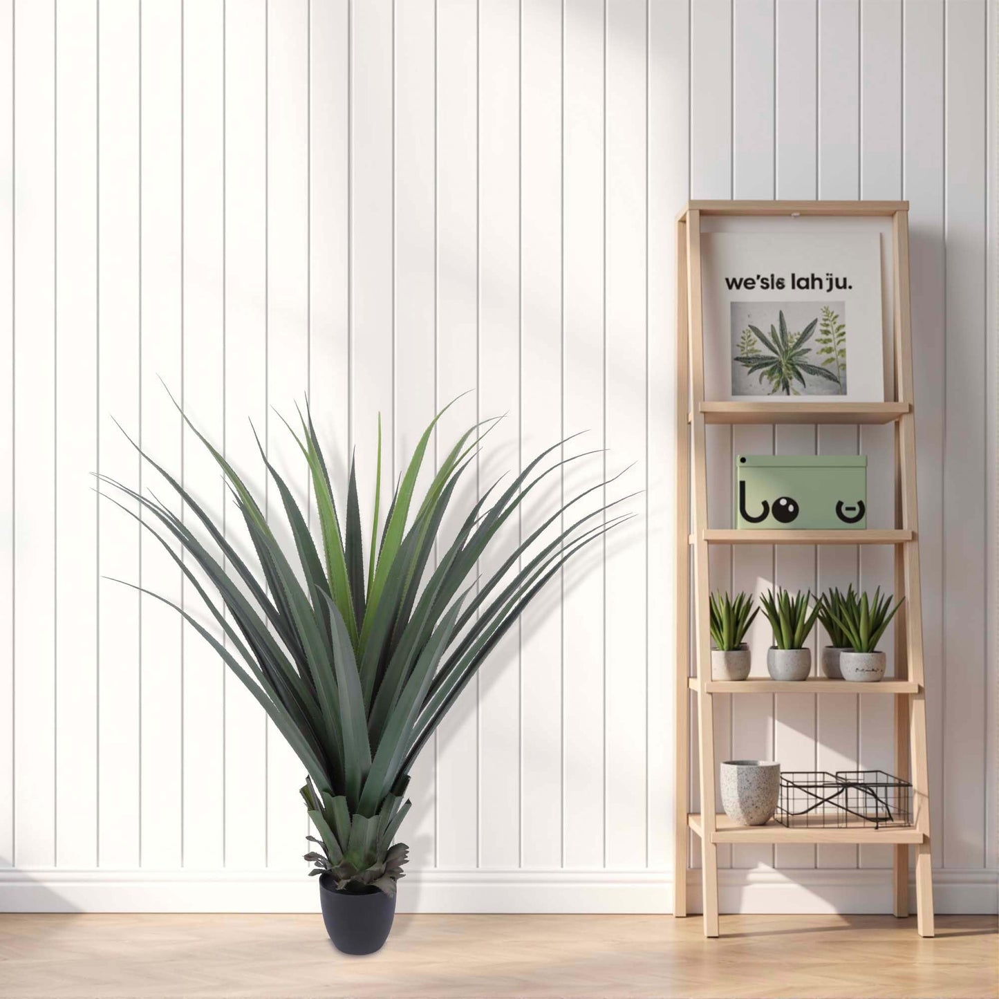 Logkity Artificial Spiked Agave Plant 40inch Faux Agave Plants for Front Porch Patio Indoor Outdoor Home Office Decor