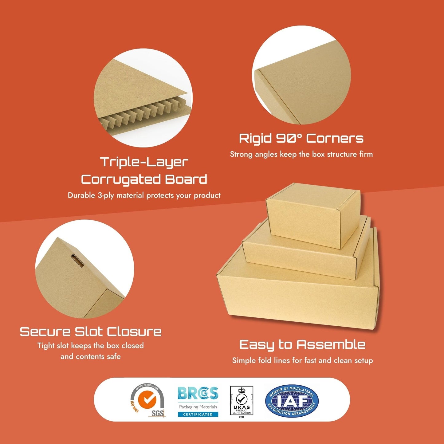 Corrugated Shipping Box Mailers AAG PACKAGING boxes for packaging small business, small mailing boxes, rigid 90° corners, secure slot closure, quick fold assembly (9"x6.5"x2" Brown/Set of 20)