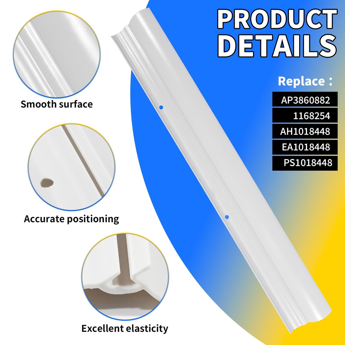 WD08X10059 Dishwasher Seal for Short Bottom Door Compatible with GE GLD5750N10CS EDW5000L00BB PDW7880V00SS, Dishwasher Door Seal Replace AP3860882 1168254 AH1018448 EA1018448 PS1018448