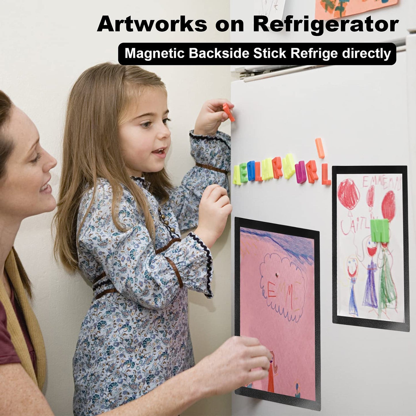 30 Pcs Magnetic Signs Holder, for 4" x 6" Letter, Sturdy PVC Magnet Document Holder, Magnet Picture Poster Frame, Can Self-Adhesive Wall/Door/Window or Magnetic for Refrigerator