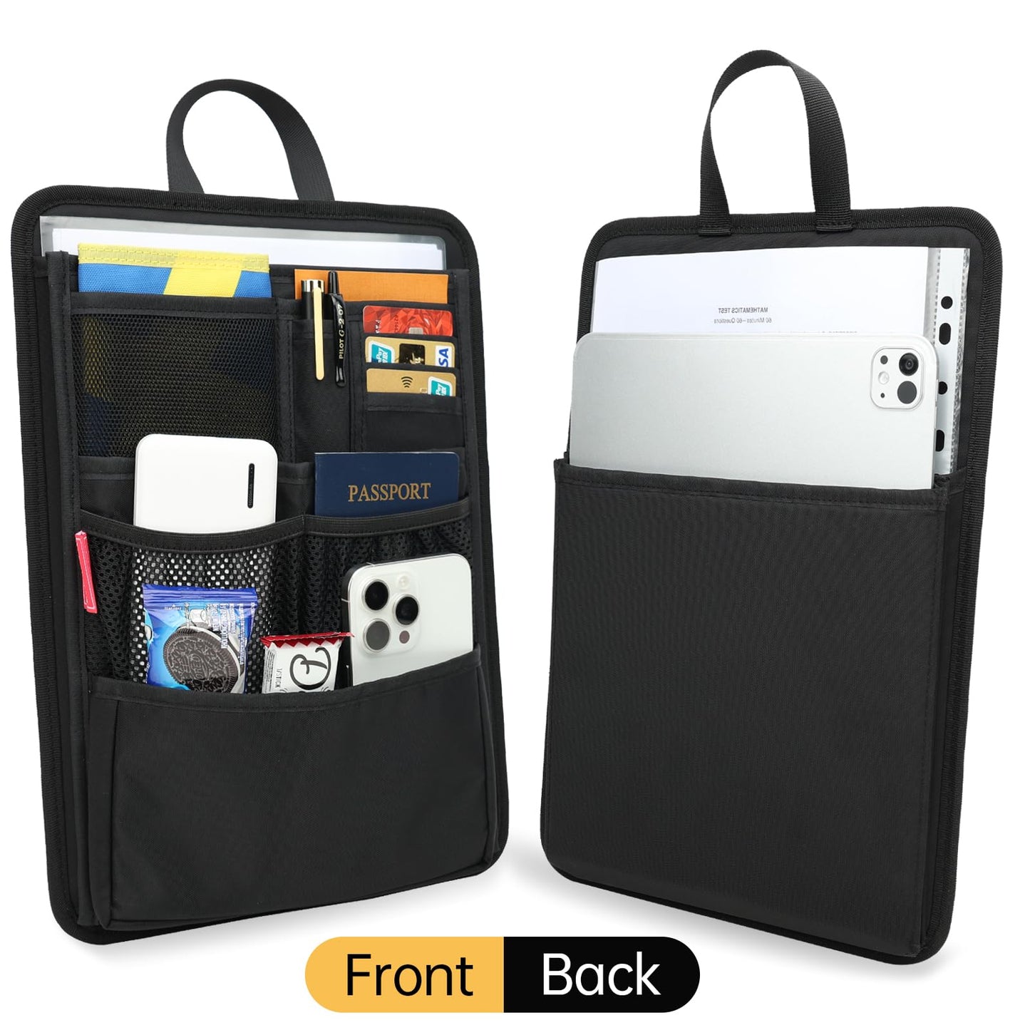 DELTAMANN Slim Rugged Backpack Organizer Insert for Business Casual Men Women -13 Pockets,Padded Nylon,Max 14'' laptop - Black