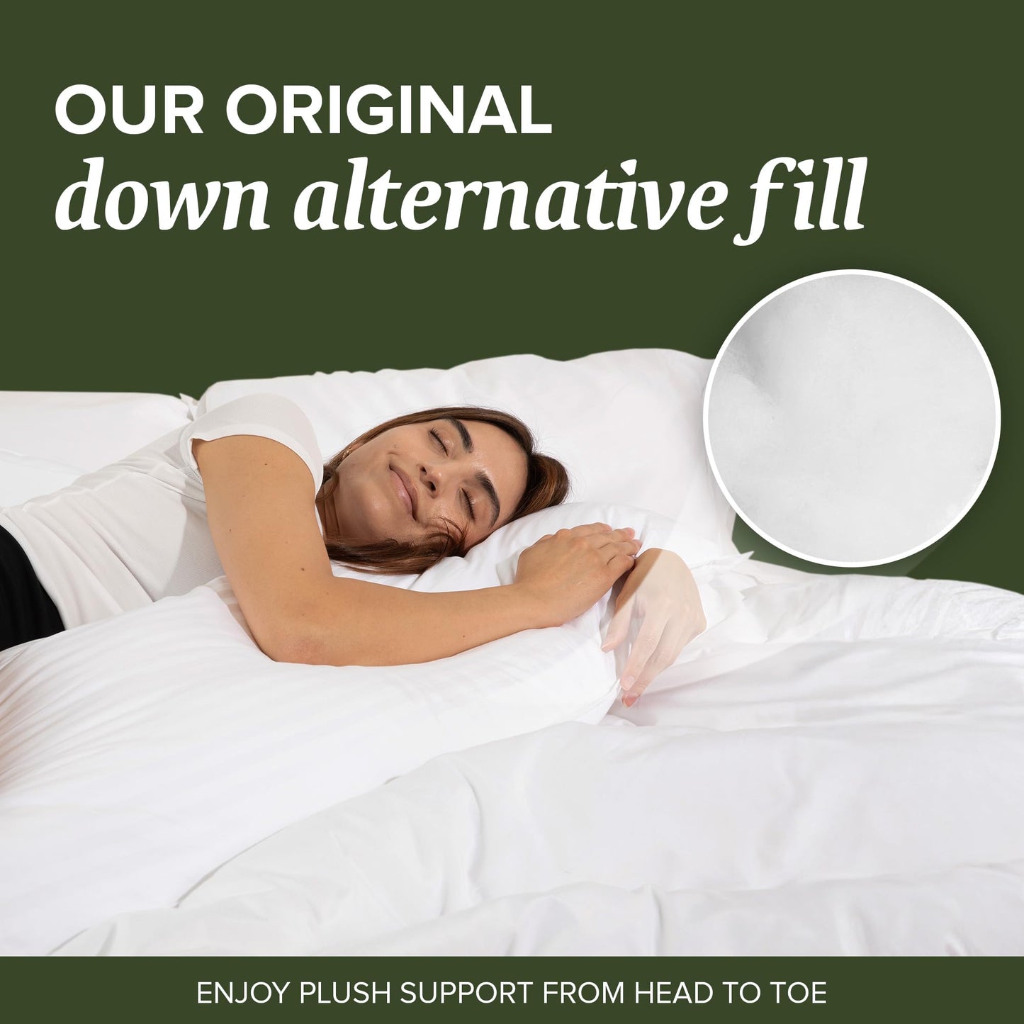 Beckham Hotel Collection Customizable Body Pillow with Soft Extra Fill – Cotton Shell & Soft Down Alternative Fill – 20"x54" - Body Pillow Insert for Sleeping & Reading - Long Pillow For Side Sleepers