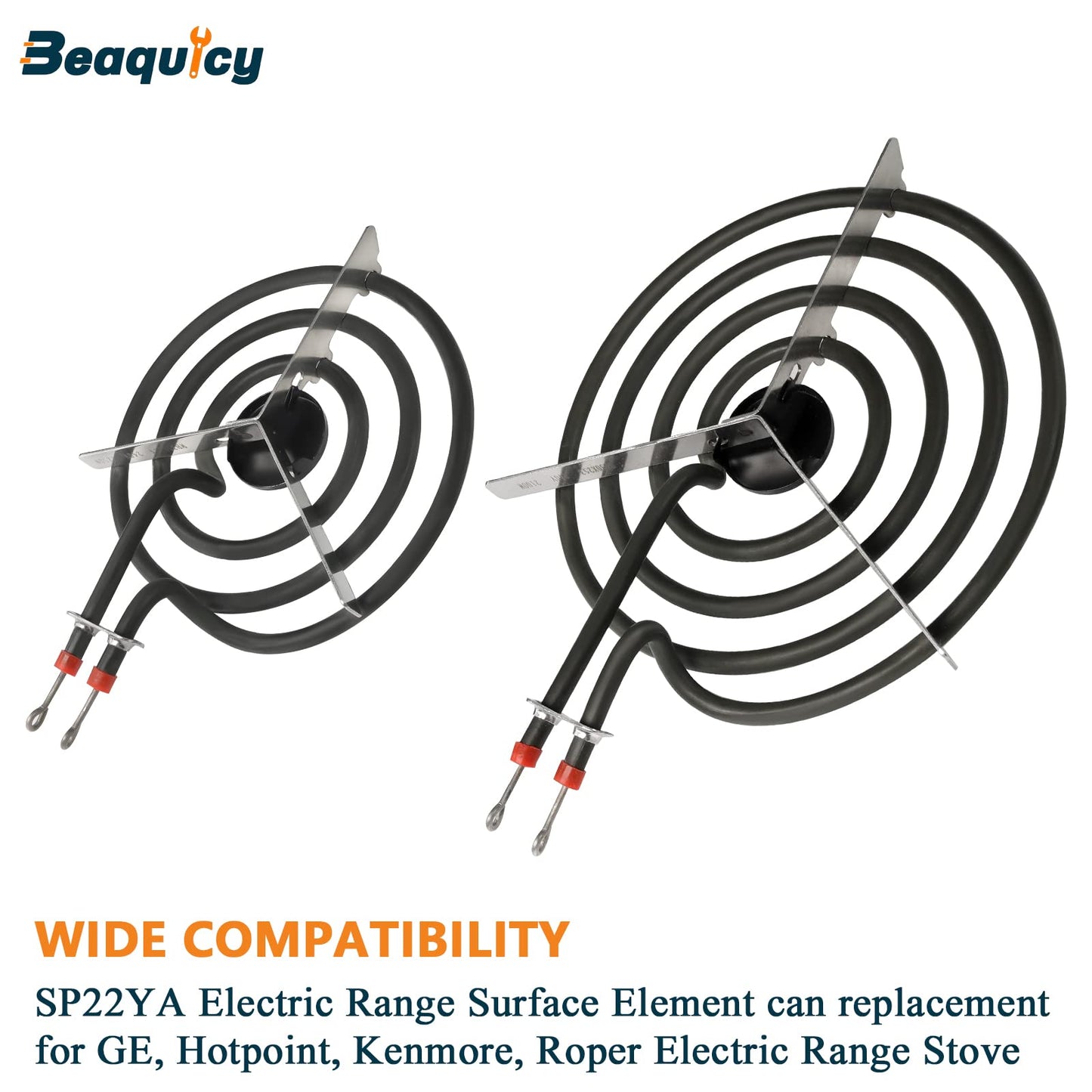 SP22YA Electric Range Burner Surface Element by Beaquicy - Replacement for G-E Hot-point Ken-more Ranges/Stoves - Includes 1 WB30X253 8-Inch and 3 WB30X254 6-Inch Burners