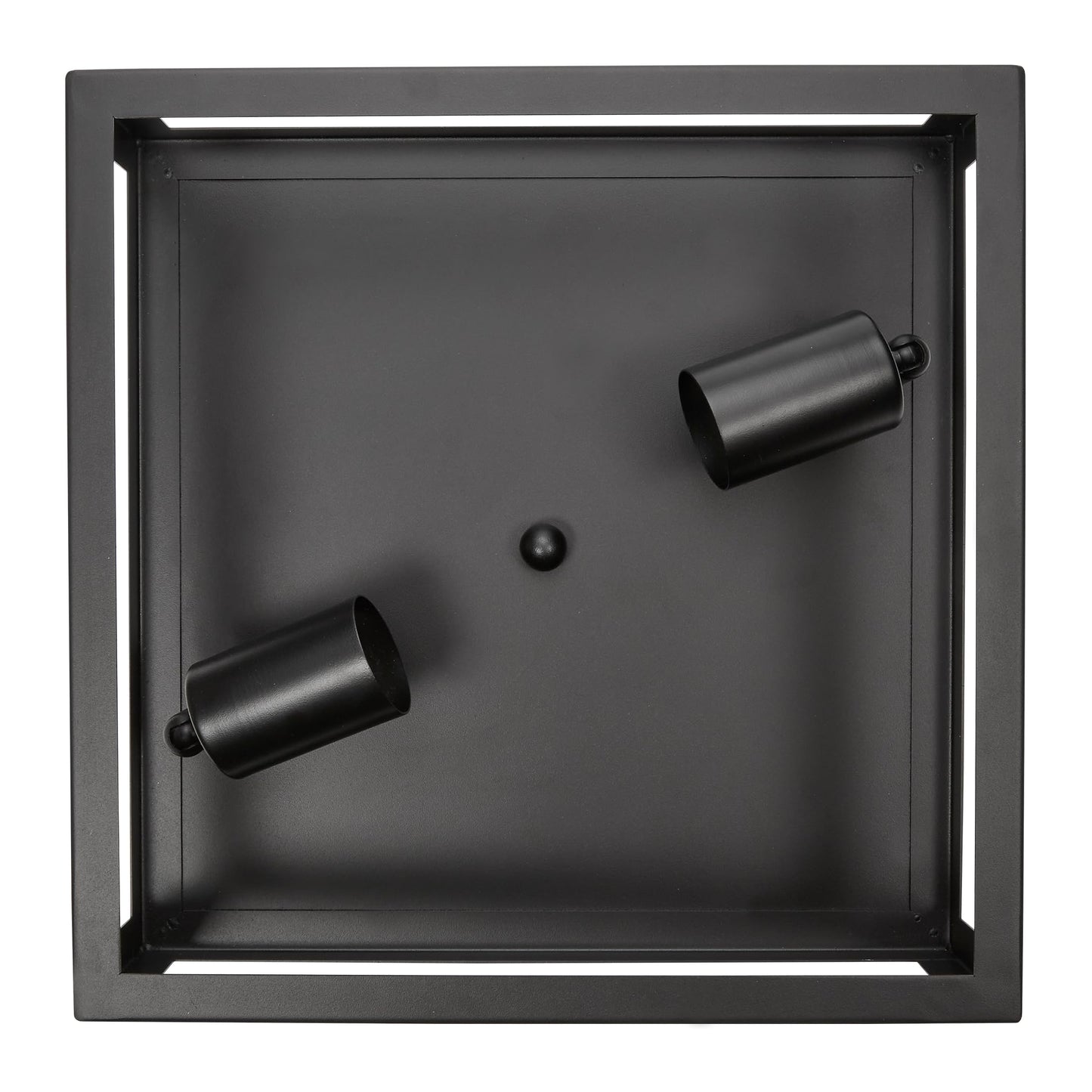 Maxxima Indoor/Outdoor Flush Mount Ceiling Light Fixture, 2-Light Square Farmhouse Close to Ceiling Entryway Light, Black, Bulbs Not Included