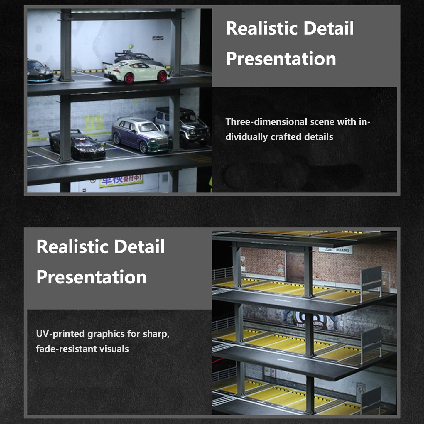 1/64 Scale Die-cast Model Car Display Case Organizer - Parking Garage Diorama Compatible with Hot Wheels Matchbox Mini GT,for Toy Car Display and Storage 20 Parking Spaces (Mix)