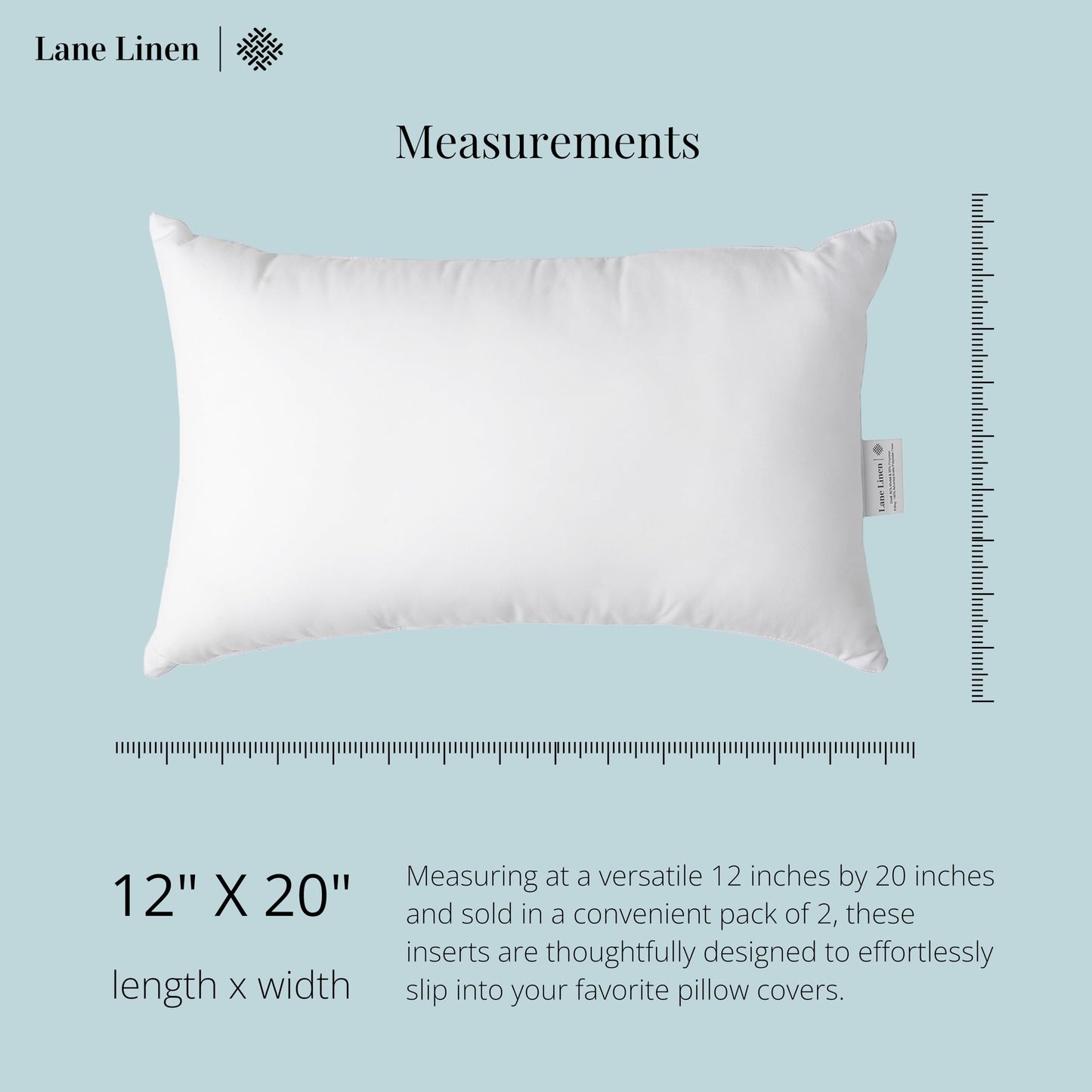 LANE LINEN 20x20 Throw Pillow Insert - Set of 4 White Pillow Inserts for Decorative Pillow Covers, Throw Pillows for Bed, Decorative Pillows for Bed, Couch Pillows, Throw Pillows for Couch