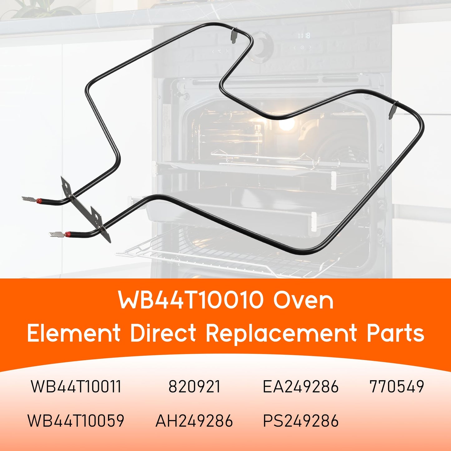 WB44T10010 Oven Element Replacement fit for GE-Spectra,Oven Element fit for KEN.MORE 911 Oven Bottom Heating Element,164D3871P001 JBS55WK2WW JBP67BH1WH JBP64WB4WW JBP64BH2WH JBP62DM2BB prime&swift