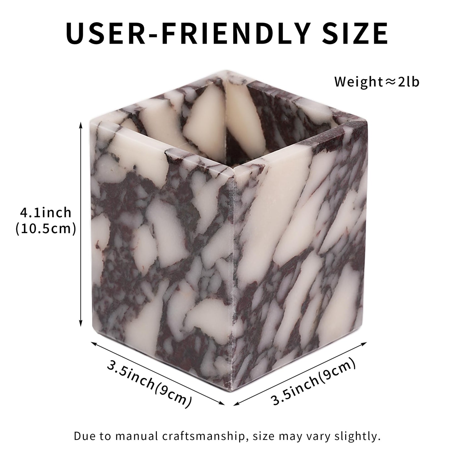 LWALMS Marble Makeup Brush Holder - Viola Candle Toothbrush Cup For Bathroom Accessories, Decorative Pencil Organizer For Office Desk Aesthetic, Stone Utensil Container For Kitchen Countertop