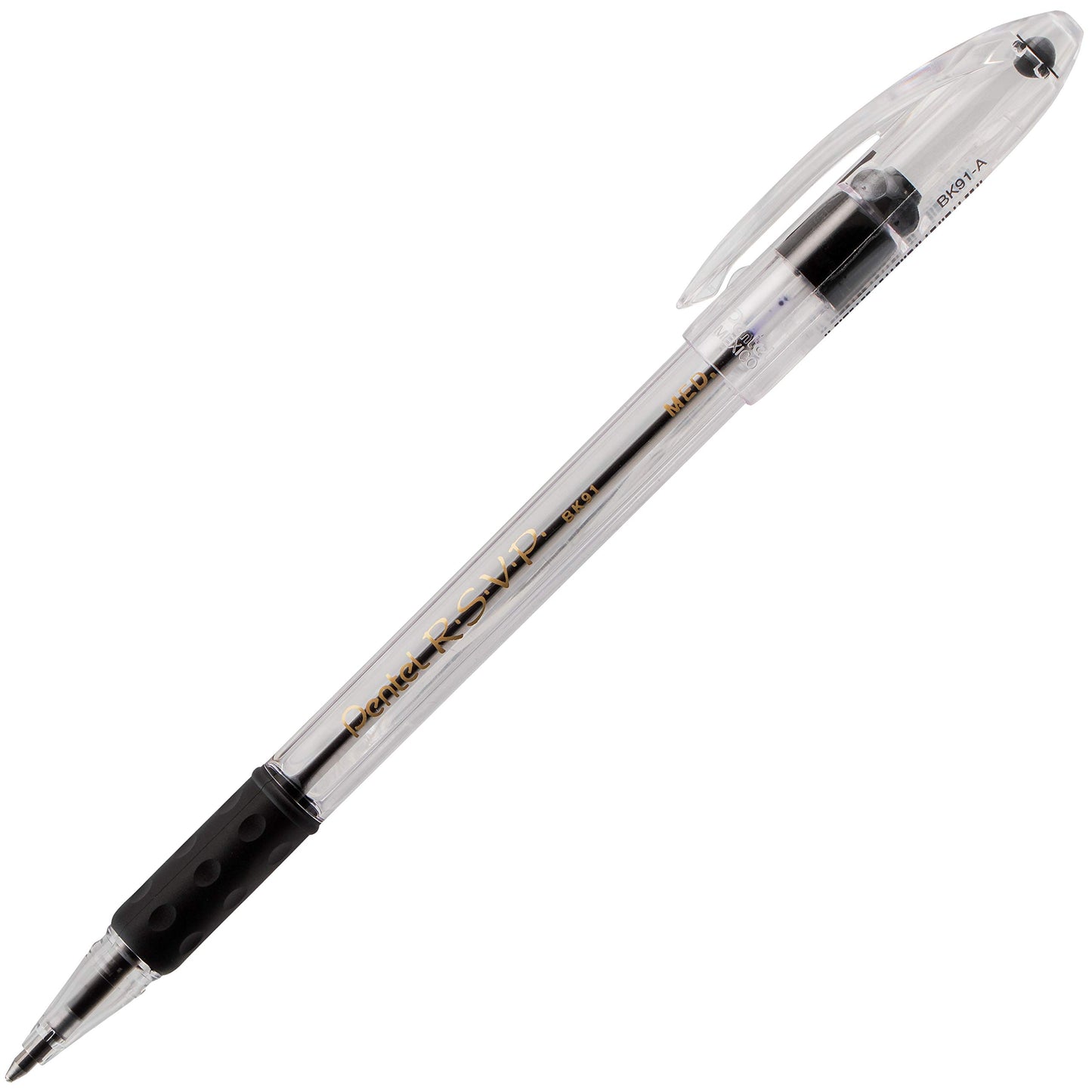 Pentel RSVP Ballpoint Pen, Fine Line, (0.7mm), Black Ink, 72 Pack Canister (BK90PC72A)