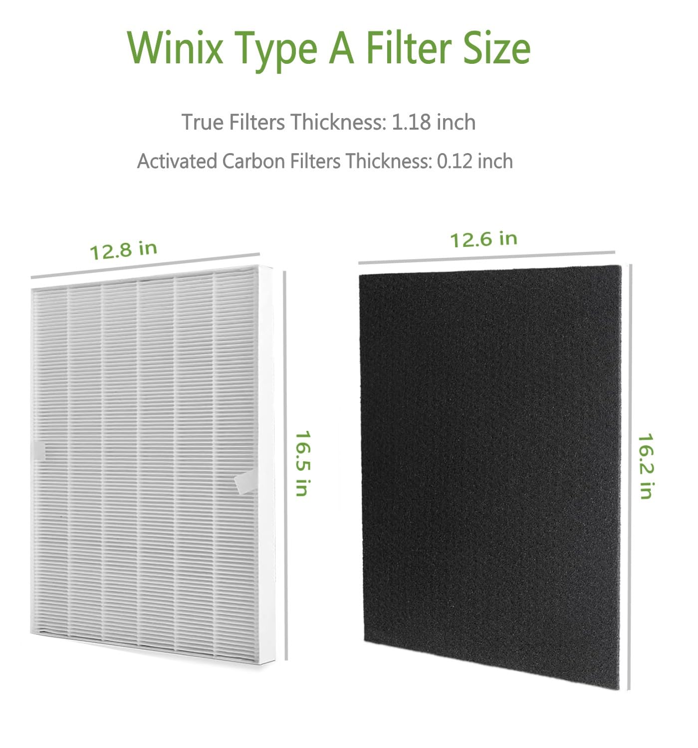 115115 Replacement Filter A Compatible with Winix C535, 5300, 5300-2, 6300,6300-2, P300 PlasmaWave Air Purifiers. 2 True H13 Filters + 8 Acitivated Carbon Filters Perfect for Smoke, Pet Odors/Dander