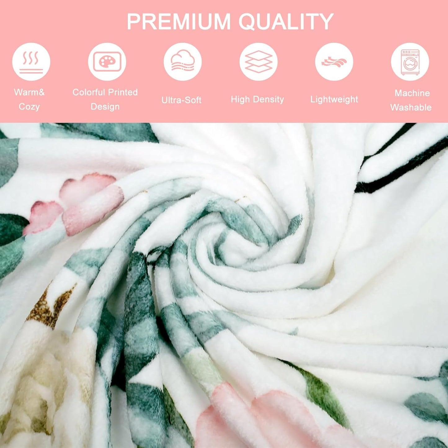 Mocsicka Mom Blanket for Mom - Ultra Soft Sherpa Fleece Throw from Daughter Son, 50x60 Inch Cozy Lightweight Luxury Throw for Women, Set with Floral Tote Bag
