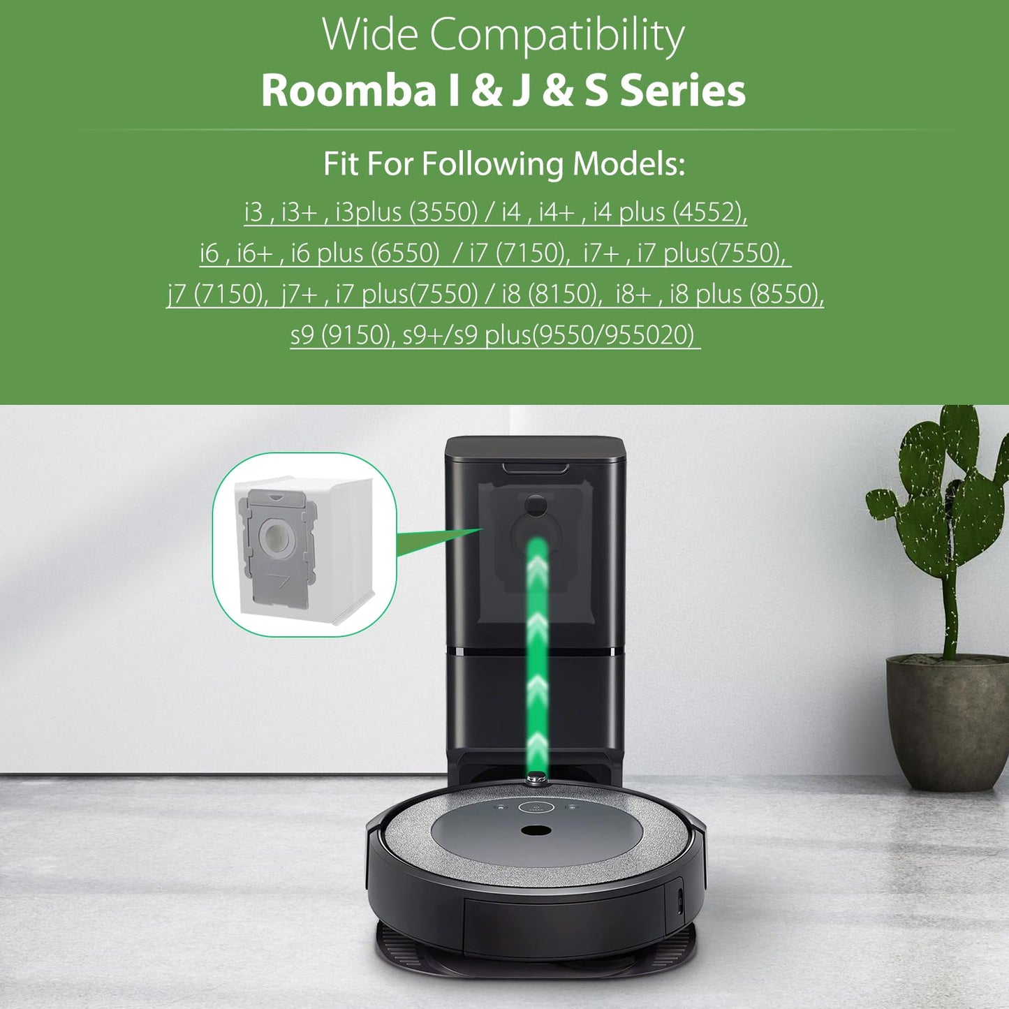 18 Pack Vacuum Bags for iRobot Roomba i7 i7+ i8 i8+ i3 i3+ i4 i4+ j7 j7+ j9+ s9 105 405 505 705 Combo, i, s, j, 100, 400, 500, Max 705 Combo Vac Series, All Clean Base Automatic Dirt Disposal Bags
