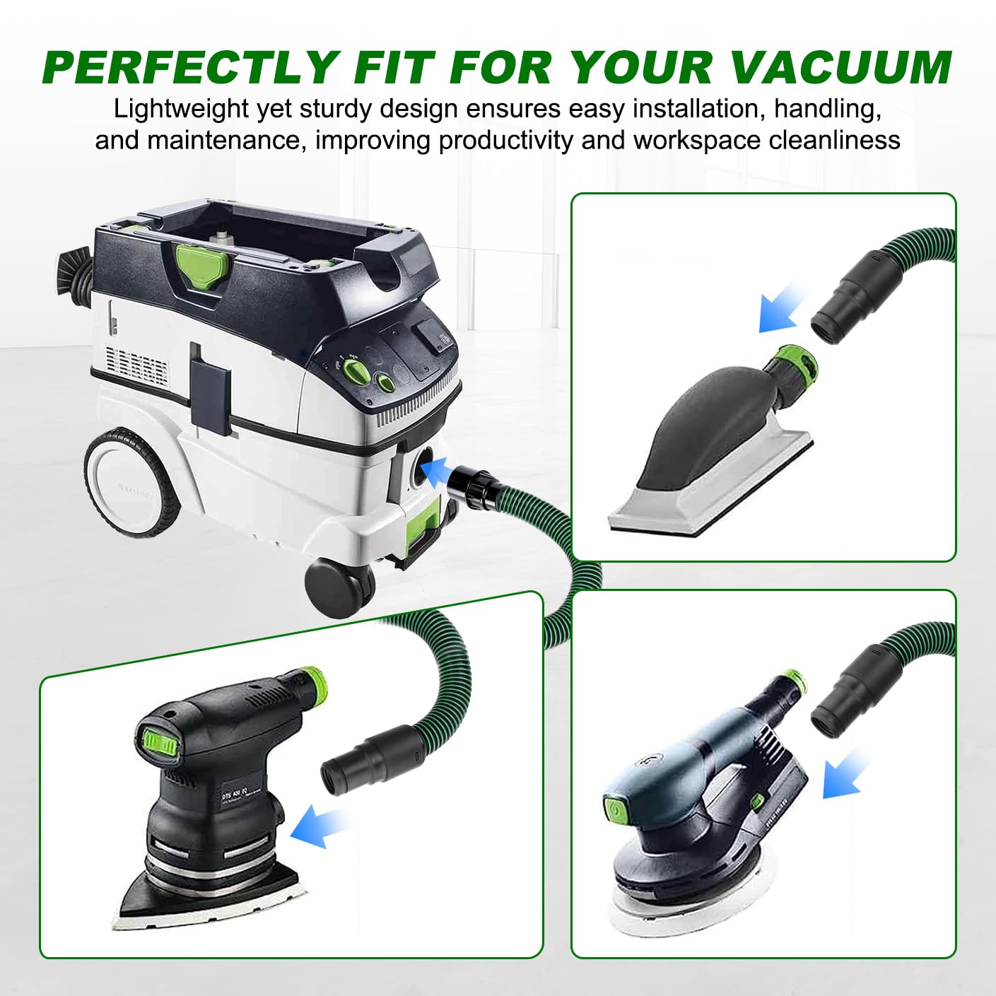 3.5M (11.5FT) Dust Extractor Hose for Festool Vacuum Suction Hose D27/32x3,5m, Compatible with Festool CT 26/36/48 CT 15/25 CT MINI and CT MIDI from 2019 onwards, Heavy-Duty Flexible