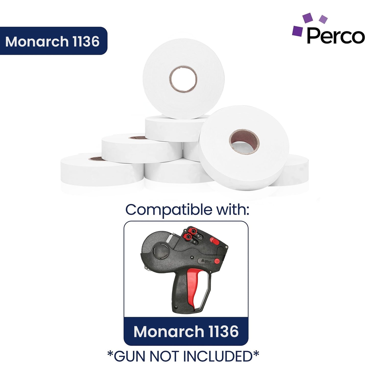 Pricing Labels for Monarch 1136 Removable Adhesives White - 14,000 Labels w/ 8 Rolls Value Pack, 1 Sleeve - Made in USA