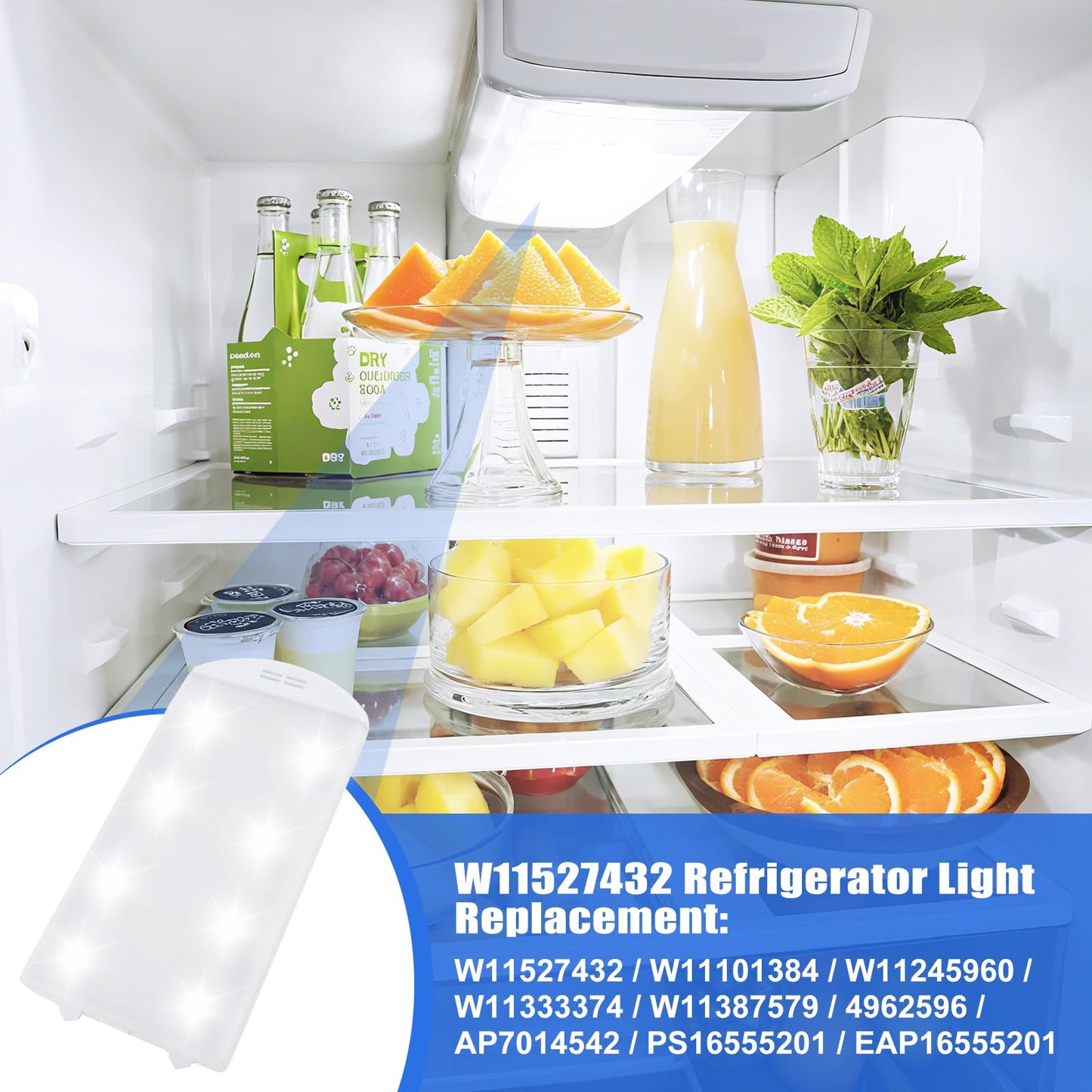 WRX735SDHZ02 WRX735SDHZ03 WRX735SDHZ04 WRF555SDFZ11 WRX735SDHZ07 WRF555SDFZ09 WRF555SDFZ15 Refrigerator LED Light Module for Whirlpool Maytag, Replaces W11527432, W11387579, W11333374, W11101384