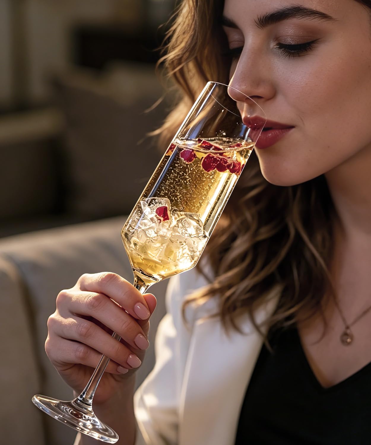 OJA Champagne Flutes Glass Set of 8, Crystal 7oz Champagne Glasses for Prosecco,Sparkling Wine, Mimosa, Ideal for Weddings, Anniversaries, Birthday, Christmas