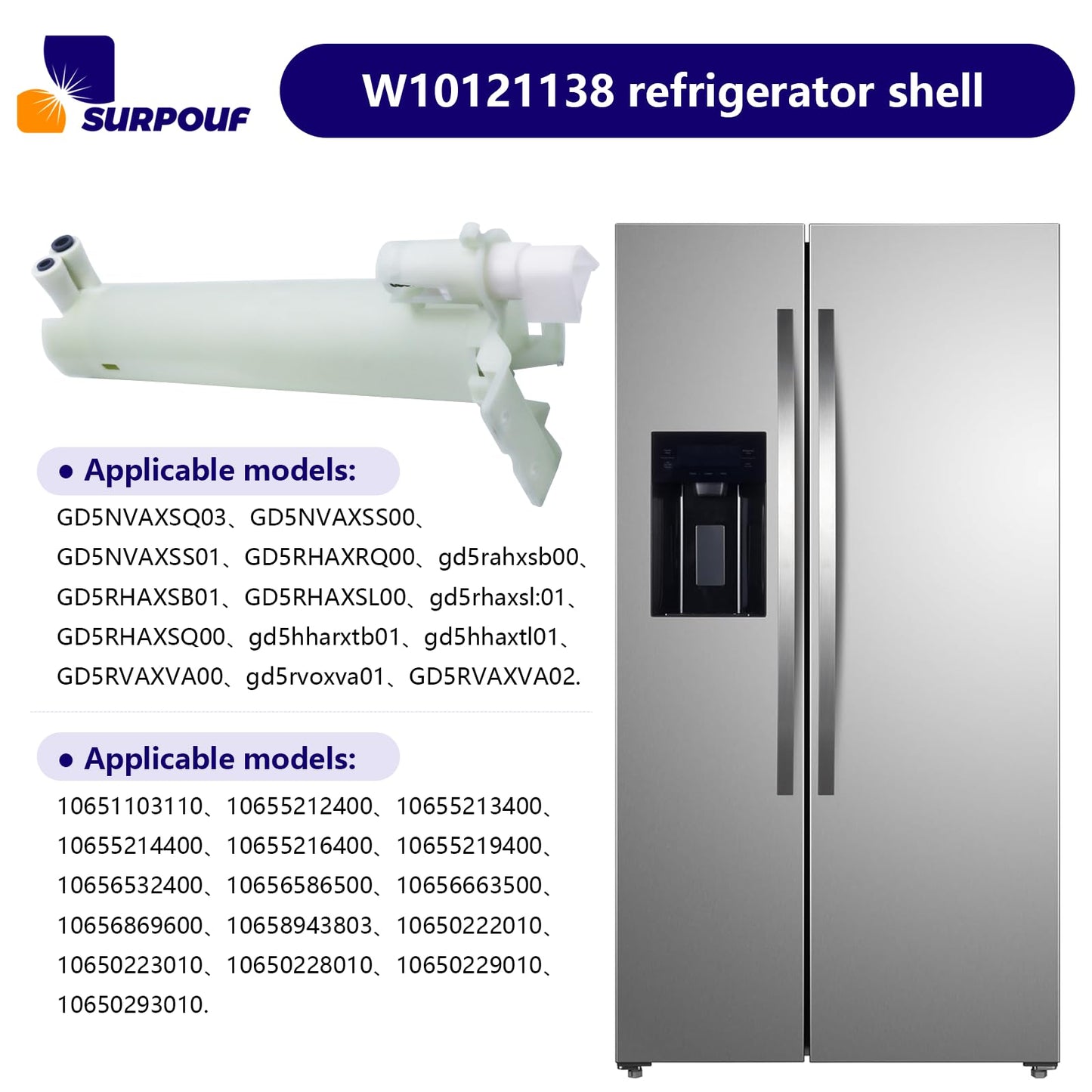 2260507 226051 W10121138 WPW10121138 Compatible with Whirlpool Refrigerator Filter Housing