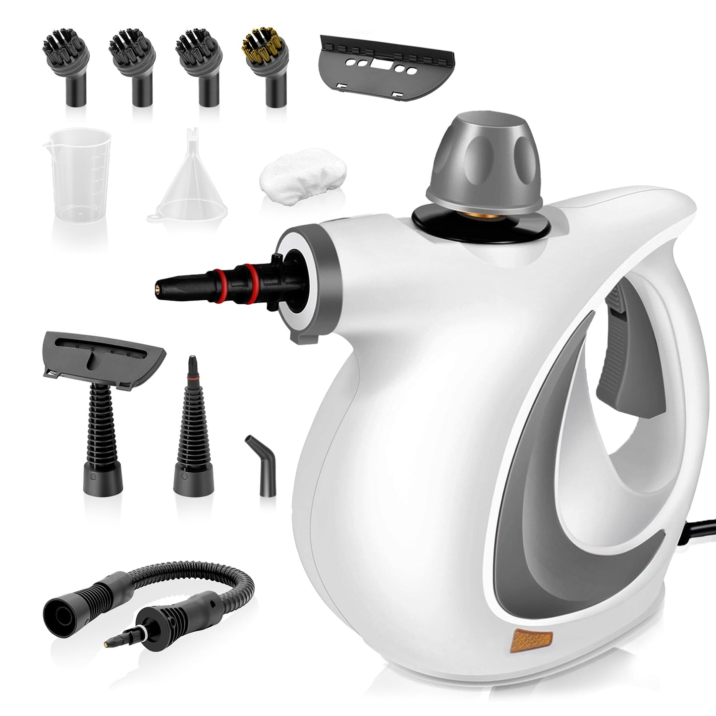 Pressurized Handheld Steam Cleaner for home with 12pcs Accessories & Safety Lock – Multi-Surface Natural Deep Steamer for Cleaning Car, Furniture, Floor, Upholstery, Tile, Grout, Windows(dark gray)
