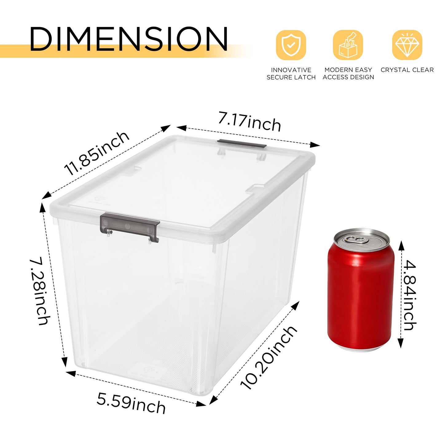 Citylife 7.8 QT 6 Pack Small Storage Bins Plastic Storage Container Stackable Box with Lids for Organizing, Clear White