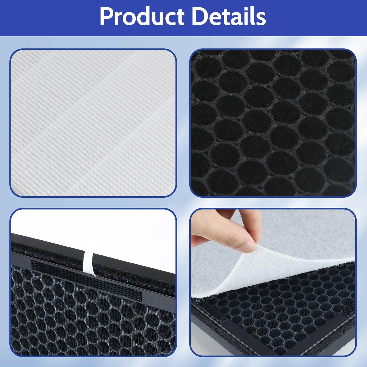 XBGG 3 Pack PR1 Replacement Filter for PR1 Air Purifier, H13 True HEPA Filter for Home Large Room up to 2200sq.ft with 6 Pcs PR-1 Pre-Filter