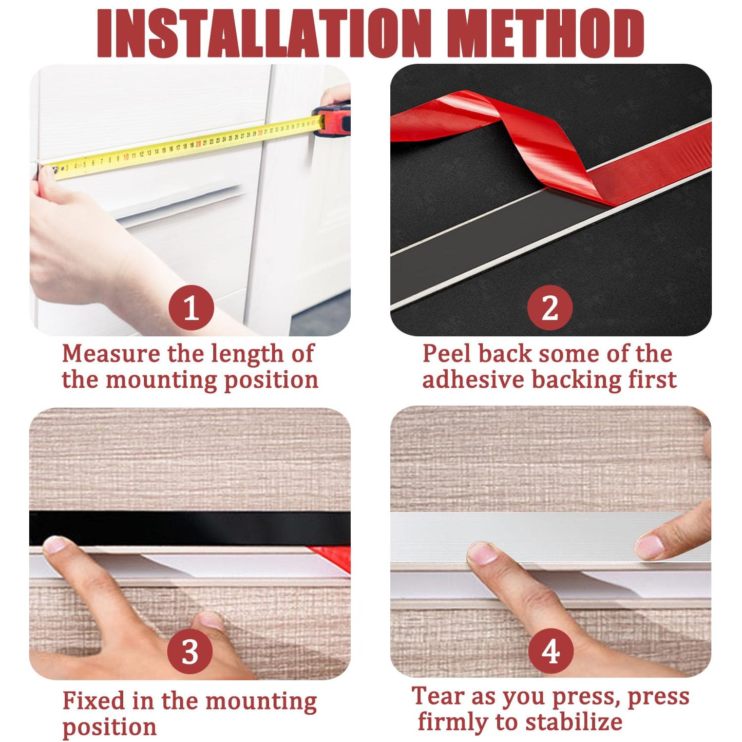 2 Pcs 304 Stainless Steel Strips, Brushed Self Adhesive Strip Metal Trim Strip, Finishing Sheet Metal Strips for Microwave/Oven/Range/Cooktop, 30" Long, 3" Wide Gap Filler for Kitchen Decor