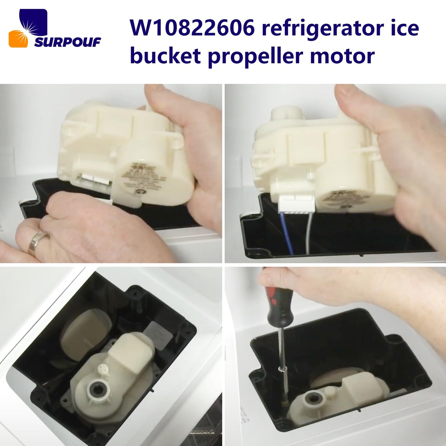 W10822606 Refrigerator Ice Bucket Auger Motor IMM2606 Fits for Whirlpool Replace 2322580 2326873 W10215646 W10271506 W11185741 W11298175 W11391787