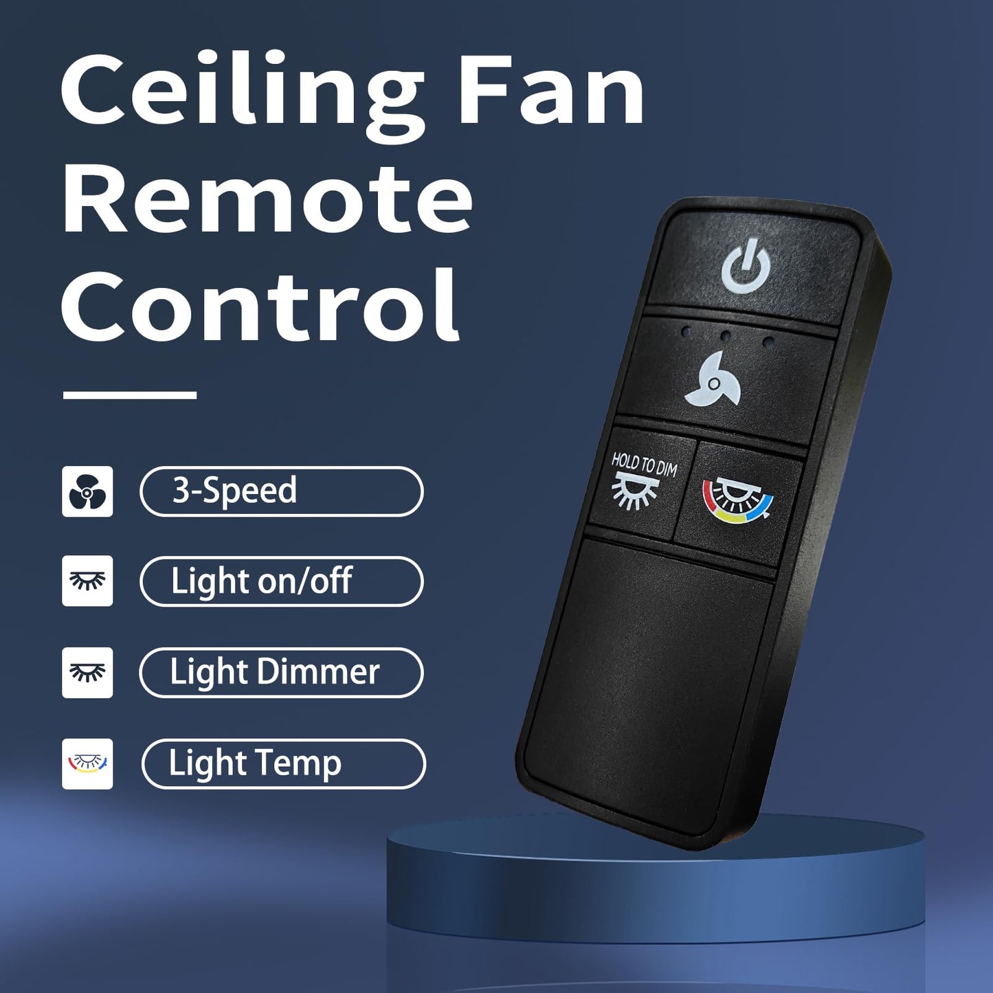 TX028C-S Ceiling Fan Remote Control for Hampton Bay - 3 Speed, Light Dimmer Compatible with TX028C-S, A25-TX028C, A25TX028CS