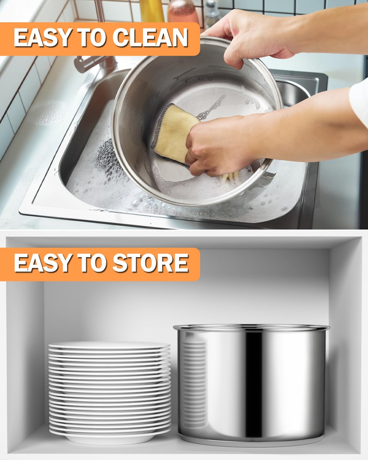 Cook N Home Basics 6 Quart Stovetop Popcorn Popper with Crank, 3-Minute Stirring Popcorn Maker, Stainless Steel Popcorn Pot with Metal Gears