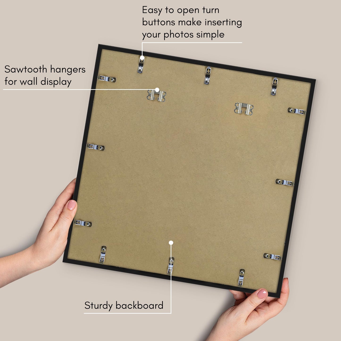 Americanflat 20x20 Picture Frame with Polished Plexiglass - Use as 8x10 Frame with Mat or Display 20x20 Photo Without Mat - Streamline Collection - Thin Border Square Frames for Wall Display - Black
