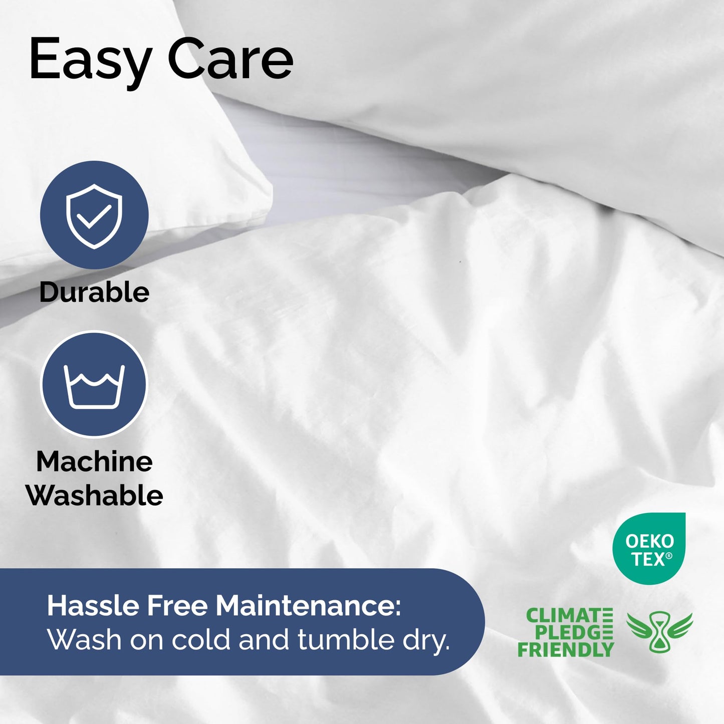 Duvet Cover King Size Set - Extra Soft King Duvet Cover 104" x 90" with 2 Pillow Shams - Hotel Luxury, Easy Care and Fade Free w/ Zipper Closures & Ties - All Season, Comfy, Cozy & Breathable (White)