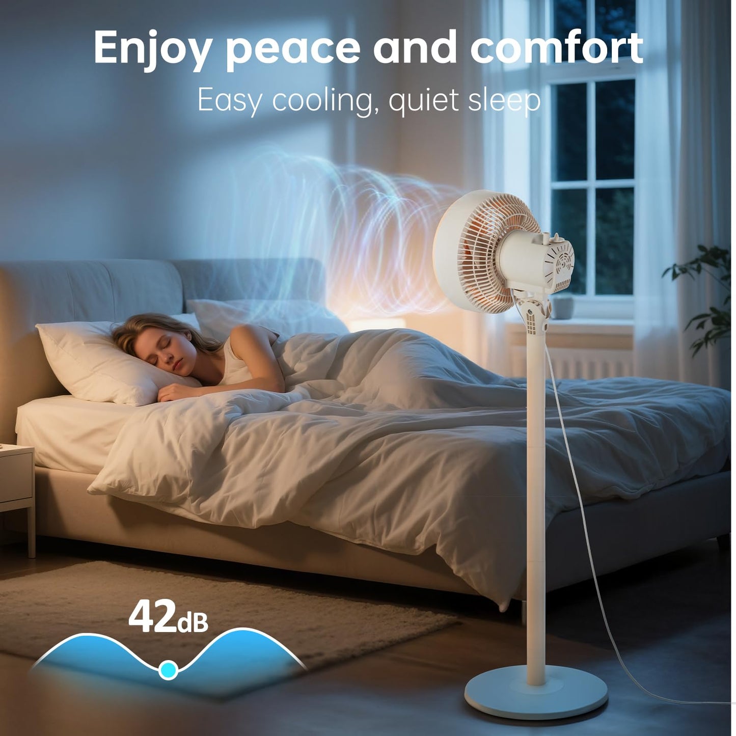 BEESTAR Stand Fan for Bedroom,Oscillating Pedestal Fan with 3-Speed, Adjustable Height,Standing Floor Fan for Living Room, Bedroom, Kitchen, and Home Office (10 INCH)