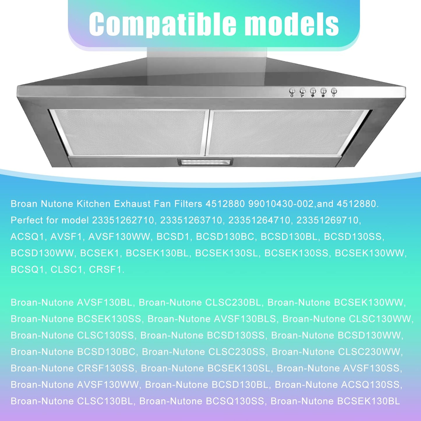 2 Pack,5-Layer Aluminum Filter,S99010430-002 Range Hood Filter 15-3/4" x 13-7/8" -4512880 Compatible with B.roan,N.utone,HPF30 Range Hood Filters