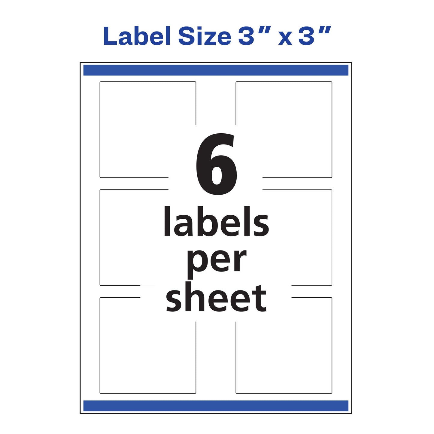 Avery Square Labels, Sure Feed Technology, 3" x 3", 150 Glossy White Labels (36482)
